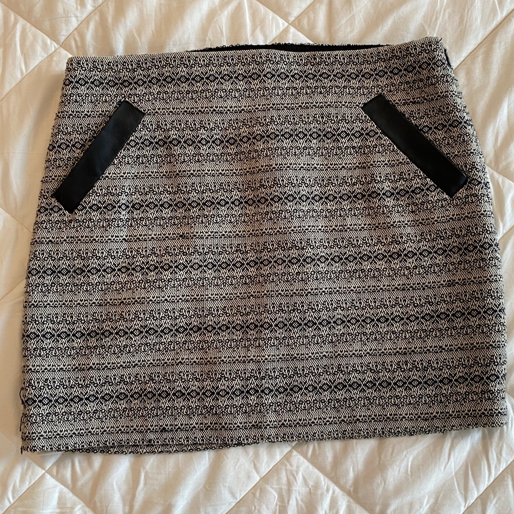 The Limited black and cream print mini skirt